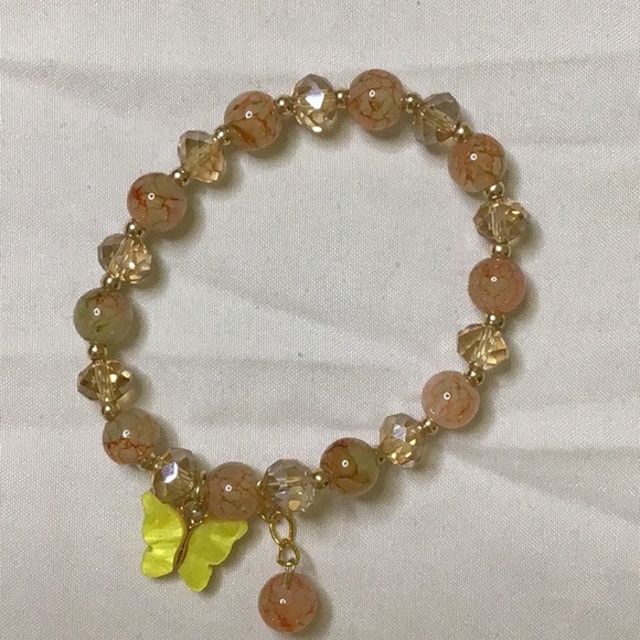 Green and Gold Beaded Bracelets with Charms - Picture 5 of 5